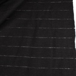 Black Boiled Wool Fabric: Fagoting Stripe, Designer Deadstock (2 Yards 15 Inches)