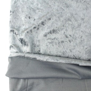 Silver Crushed Stretch Velvet Knit Fabric by the yard