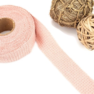 Blush Pink Fancy Open Weave Sweater Knit Bias Tape Binding Tape 1.25 inches width x 12 yards
