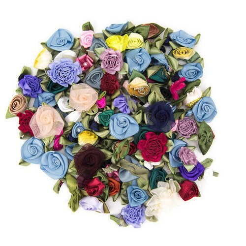 120 Mini Fabric Flowers Tiny Flowers Floral Assortment Variety Etsy