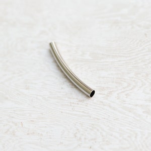 10 Pieces Silver 50mm x 5mm Curved Tube Spacer Tubular