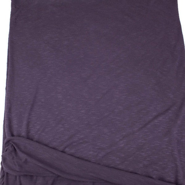 Dark Purple Rayon Slub Knit Jersey Fabric by the yard Extra Wide ATK00444R