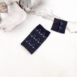 Navy Blue Hook and Eye Bra Closure 2 x 3 for 2 pairs NTN00057