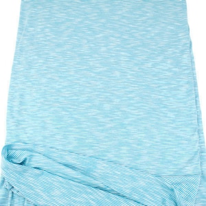 Blue and White Narrow Stripe Knit Jersey Fabric by the yard STK00257R