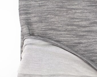 Heather Gray Baby French Terry Knit Fabric by the yard