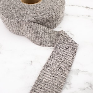 Heather Warm Gray Stone Brushed Rib Sweater Knit Bias Tape 1-3/8 inches width x 15 yards