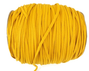 Mustard Yellow Knit Jersey Spaghetti Strap Trim Hollow Tube Tubular Trim 1/4 inch width 5 yards ATN00985
