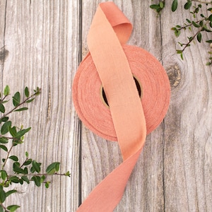 Salmon Knit Bias Tape Binding Tape Seam Binding Trim Linen Slub Textured Knit Bias Tape 1.25 inches width x 13 yards