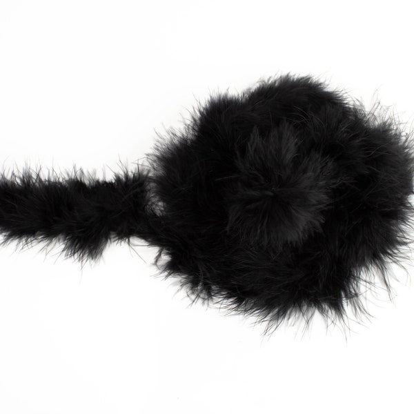 Black Marabou Feather Boa Trim 2 yards Piece ATN01104