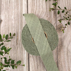 Sage Green Fancy Rib Sweater Knit Bias Tape Binding Trim 1-3/8 inches width x 16 yards BST00306