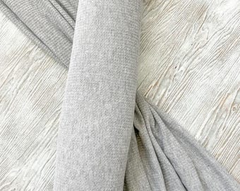 Gray Pointelle Rib Knit Fabric by the yard