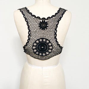 Aplique de encaje de algodón negro: Materiales de costura DIY