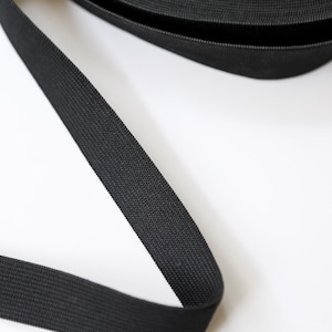 Black Elastic Band: 1.25&quot; Wide Waistband Trim, 5 Yards