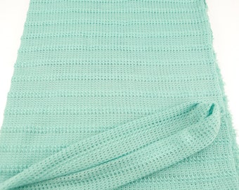 Mint Green Stripe Sweater Knit Fabric - Open Weave Deadstock Fabric
