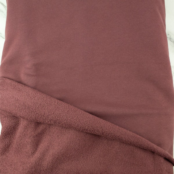 Dark Blush Medium to Heavy Weight Cotton French Terry Knit Fabric Designer Fabric by the yard FTK00860R