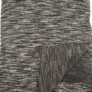 Textured Black Off White Tweed Like Sweater Knit Fabric by the Yard Extra Wide OSK00320
