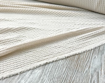Oatmeal Fancy Brushed Waffle Sweater Knit Fabric by the yard OSK01217R