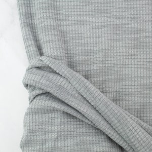 Heather Gray Rib Sweater Knit Fabric Remnant 3 yards