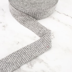 Heather Gray Knit Bias Tape Gray Bias Tape Rib Knit Bias Tape Binding Tape Seam Binding 1.25 inches width x 24 yards