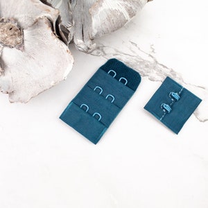 Teal Hook and Eye Bra Closure 2 x 3 for 2 pairs NTN00060