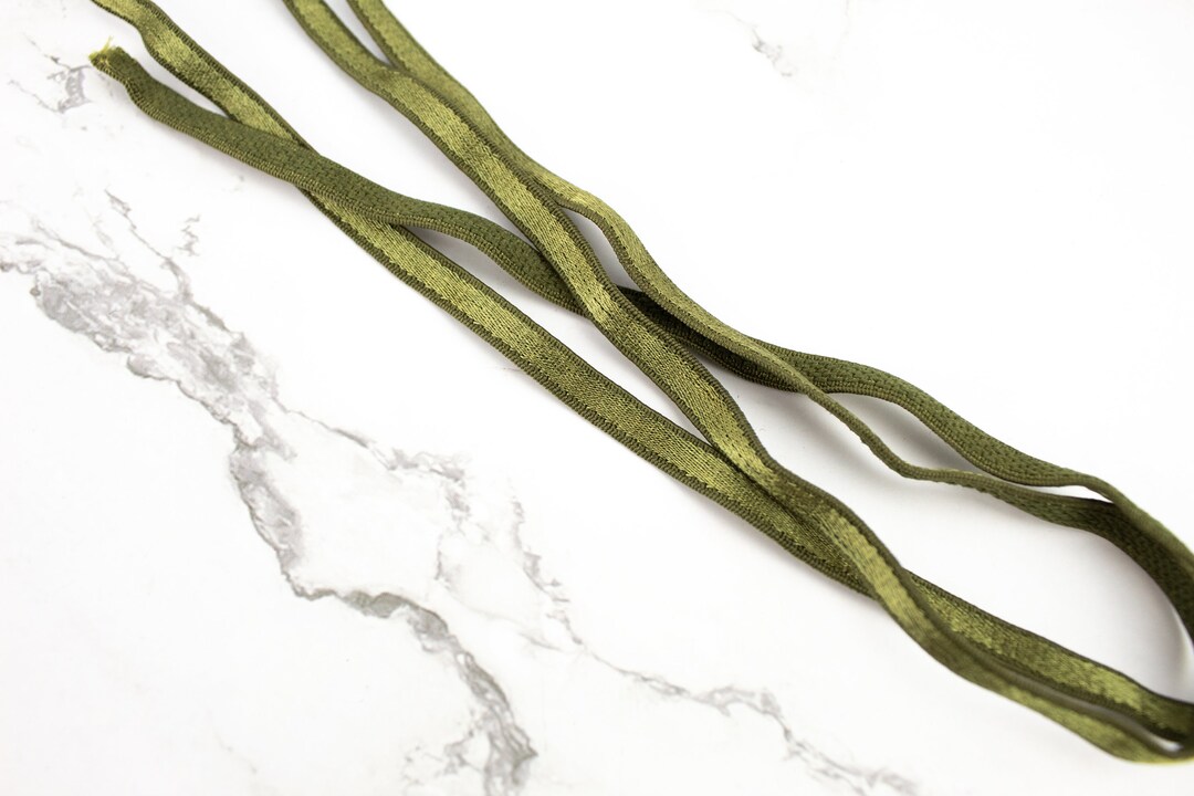 Olive Green Elastic Trim Bra Strap Headband Lingerie With Plush Back 1/