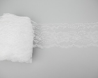 White Floral Lace Trim 4.25 inches width x 4 yards NLT00350