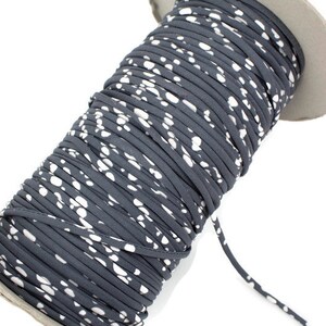 Gray and Off White Polka Dot Trim Spaghetti Strap Trim Hollow Tube Tubular Trim 10 yards