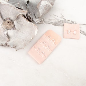 Light Peach Pink Hook and Eye Bra Closure 2 x 3 for 2 pairs NTN00061