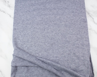 Heather Blue Brushed Sweater Knit Fabric Remnant 42 inches width OSK01191