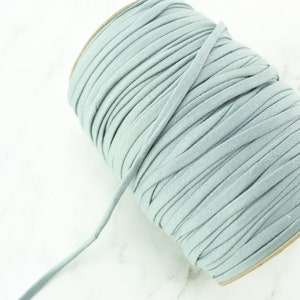 Muted Gray Sage Knit Spaghetti Strap Trim: Rayon Spandex Blend, 10 Yards