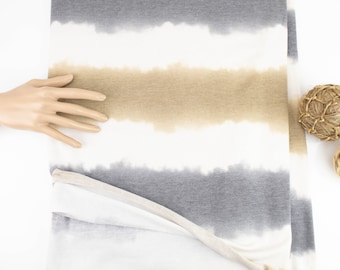 Brown Off White and Gray Stripe Baby French Terry Knit Fabric 2.75 yards FTK00875