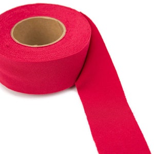 Red Polyester Spandex Knit Jersey Bias Tape  1.25 inches wide x 6.5 yards
