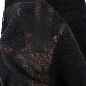 Black Floral Lace Tights Fabric by the yard LML00188R