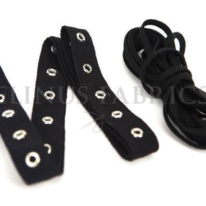 Black Grommet Tape and Black Knit Trim DIY Lace Up Kit for T-shirts ATN00903