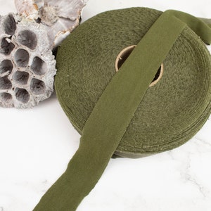 Olive Green Knit Jersey Bias Tape Binding Trim 1.25 inches width x 30 yards BST00255