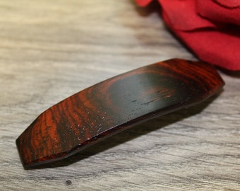 Clip Hair, French Barrette Clip Cocobolo Valentine's gift Birthday Anniversary Woman Cocobolo Wood Made in USA