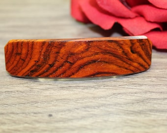 French Clip Hair Barrette wood Birthday Anniversary Mother's gift Cocobolo Wood Made in USA