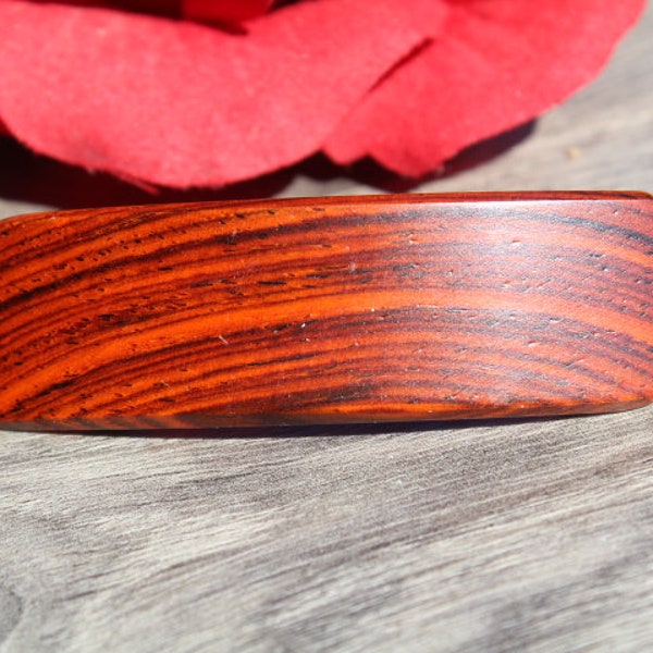 Cheveux rouge bijoux, pince à cheveux, cheveux bois Barrette, Barrette petit, cheveux accessoires, Clip Français, femmes accessoires enfant en bas âge Cocobolo