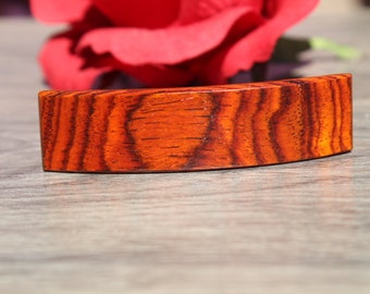 Wood French Clip Hair Barrette Girl Average hair Valentine's gift Birthday Anniversary Woman Cocobolo Wood Made in USA