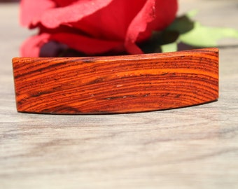 Cocobolo Hair Clip, Hair Barrette, Wood barrette, French France Barrette Gift for mom Made in USA