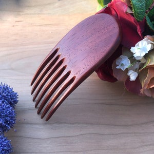 Hair Comb Fork 2 prongs, wood Hair Stick, Bun Holder, Hair Shawl Pin Hard wood Hair Comb Short Hair Handmade afbeelding 3