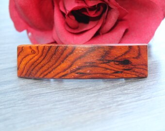 Cocobolo Hair Clip, Hair Barrette, Wood barrette, French France Barrette Gift for mom Made in USA