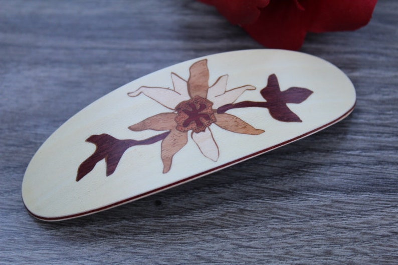 French France Hair Clip Hair Clip Barrette Luxury French Barrette Large Flower Hair Barrette Black Hair Clip Women accessories