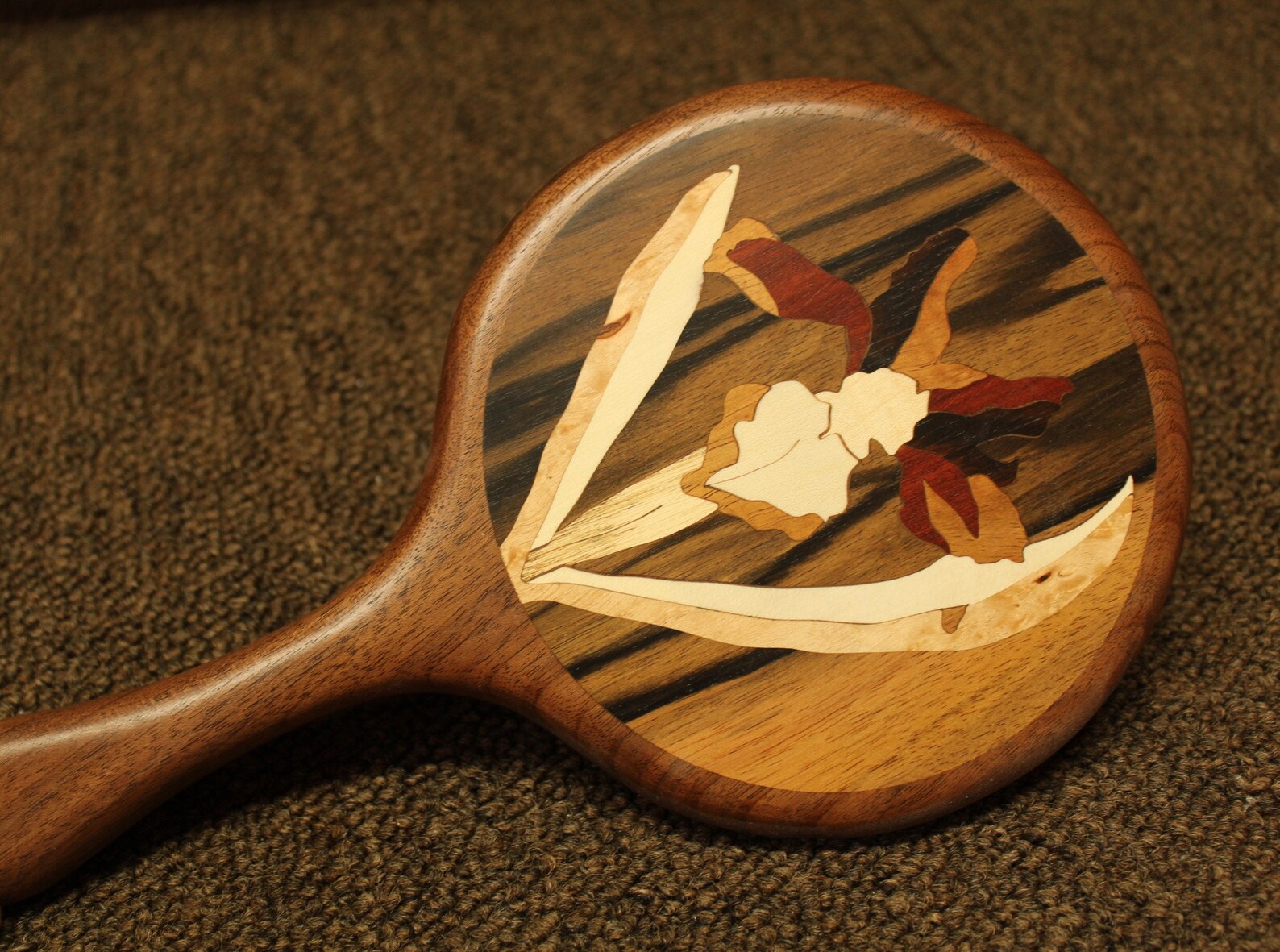 Hand Mirror Wood Hand Held Mirror Hummingbird Large Hand Etsy
