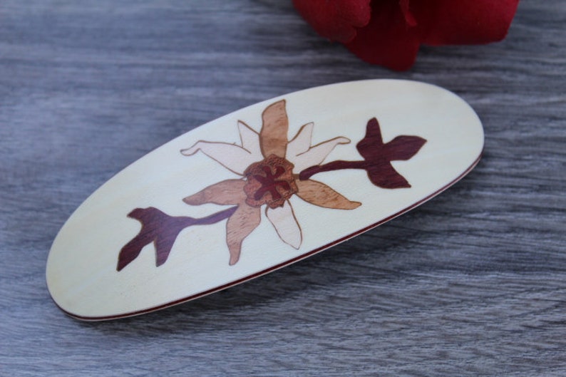 French France Hair Clip Hair Clip Barrette Luxury French Barrette Large Flower Hair Barrette Black Hair Clip Women accessories