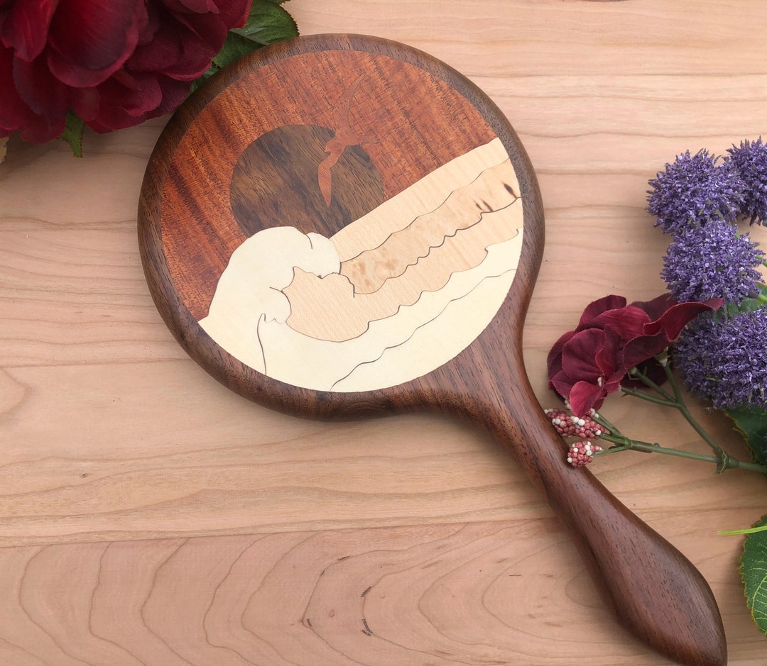 Hand Mirror, Mirror, Large Hand Held Mirror, Beach Gift Lady Wall