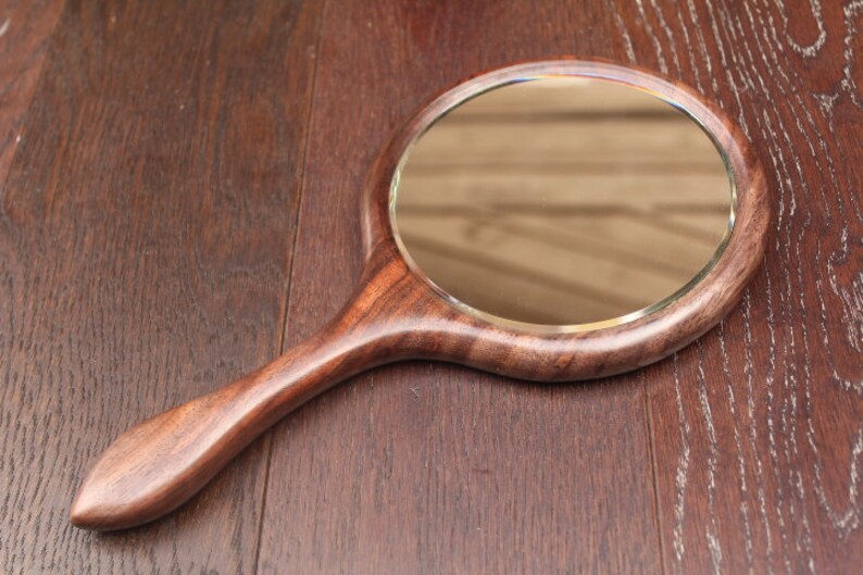 Hand Mirror Wood Hand Held Mirror Hummingbird Large Hand Etsy