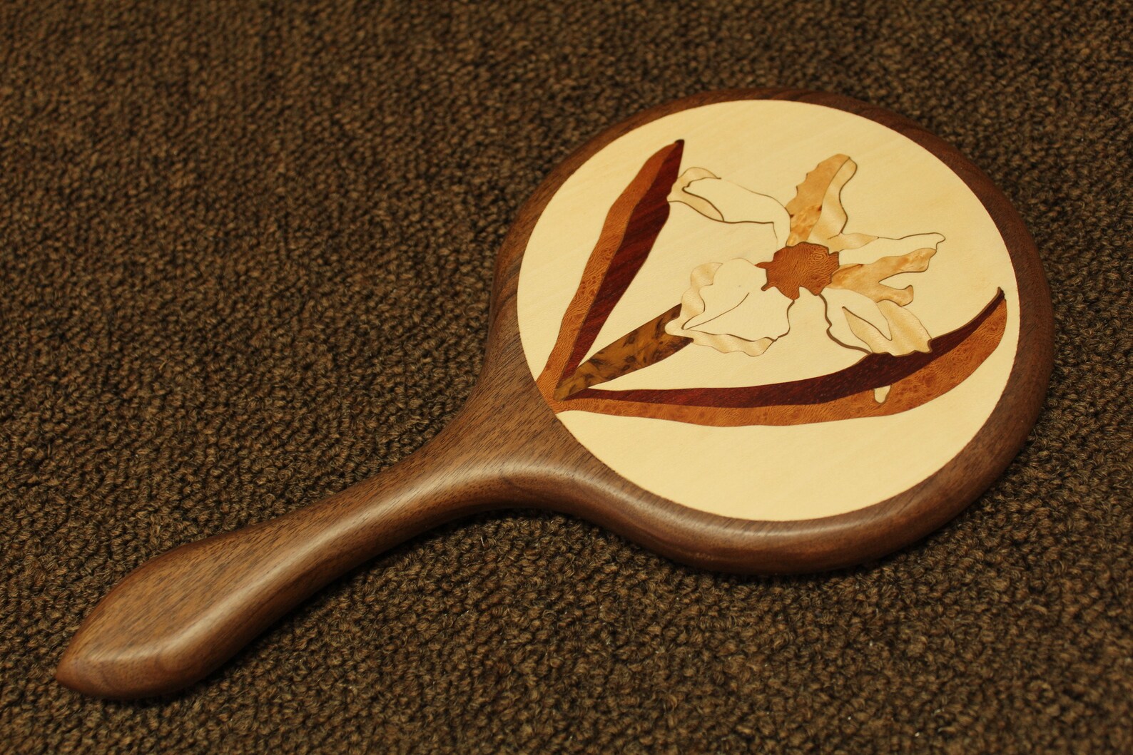 Hand Mirror Wood Hand Held Mirror Hummingbird Large Hand Etsy