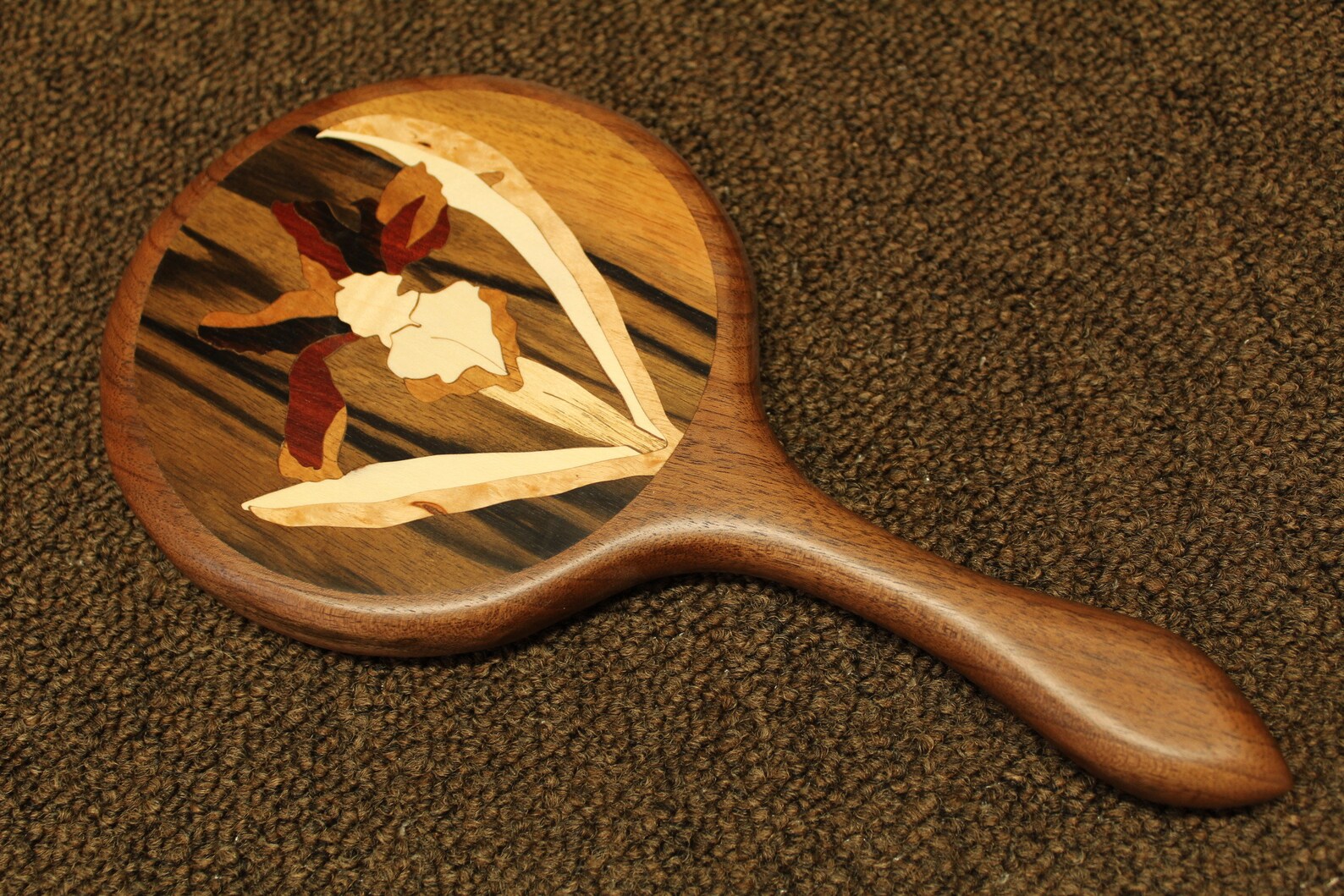 Hand Mirror Wood Hand Held Mirror Hummingbird Large Hand Etsy