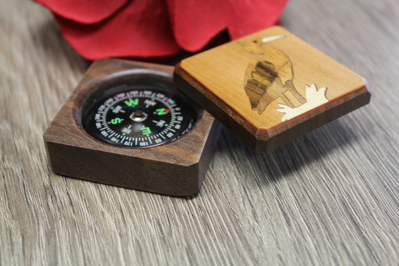 Compass, Boxed compass Box, Personalized Compass, Baptism Gift, Graduation gift Hiking Hunting Father's day Gift Husband scout Crane image 3